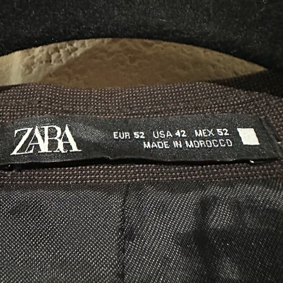 ZARA men’s sports coat blazer size 42‎ in brown polyester - Picture 5 of 10